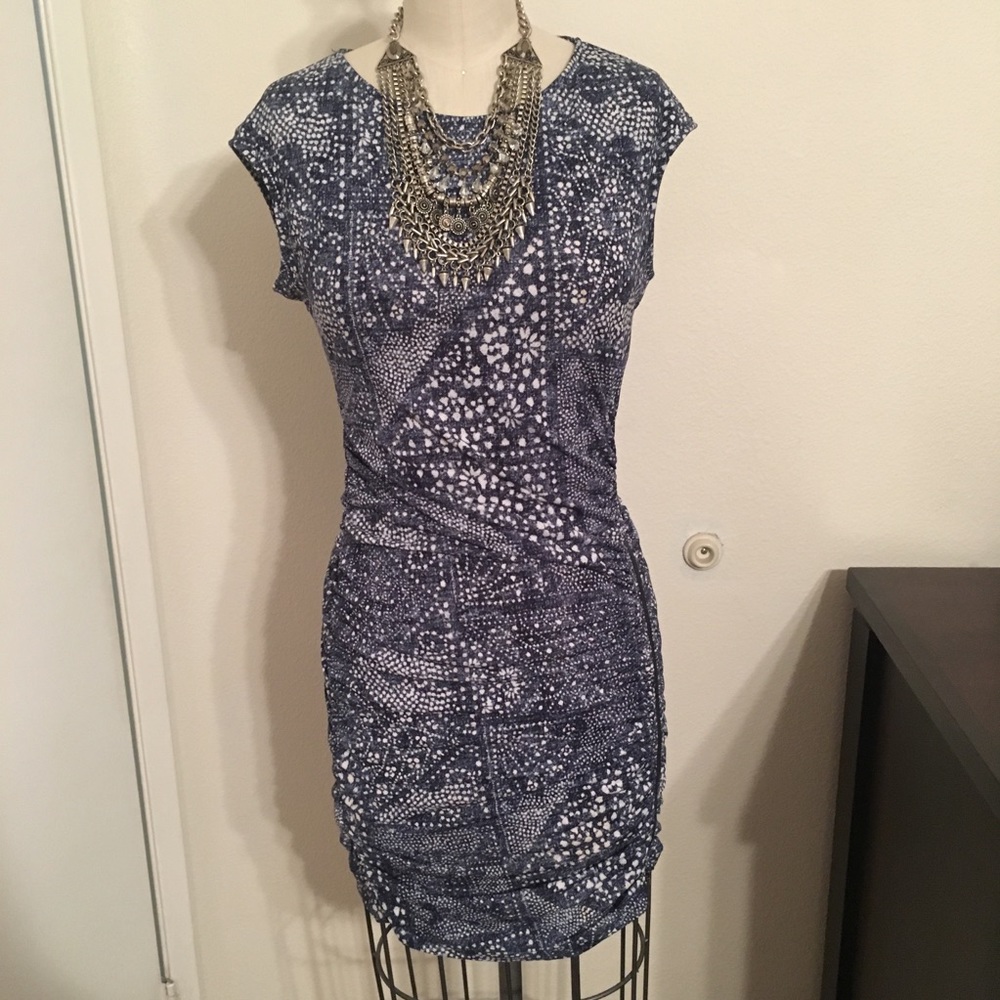Bcbg blue body con dress